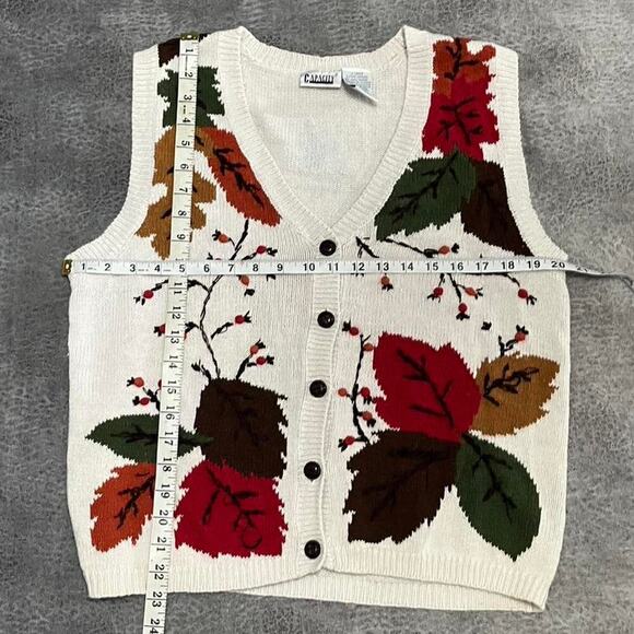 Candid Women's Leaf Pattern Cardigan Sweater - Multicolor - Picture 4 of 6